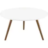 Lippa 28" Coffee Table w/ Tripod in White & Walnut