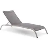 Savannah Outdoor Chaise Lounge Chair in Gray Mesh