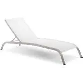 Savannah Outdoor Chaise Lounge Chair in White Mesh