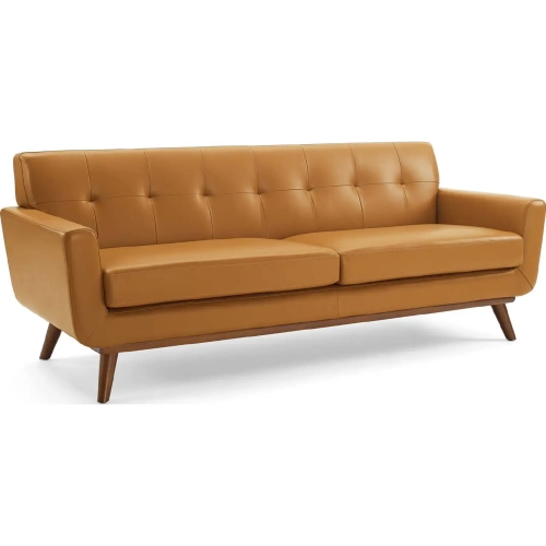 Engage Sofa in Tufted Tan Top Grain Leather