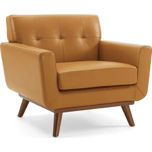 Engage Arm Chair in Tufted Tan Top Grain Leather