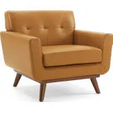 Engage Arm Chair in Tufted Tan Top Grain Leather