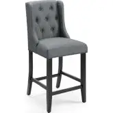 Baronet Counter Stool in Tufted Gray Fabric