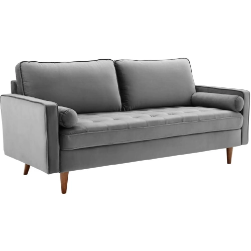 Valour Sofa in Tufted Gray Velvet