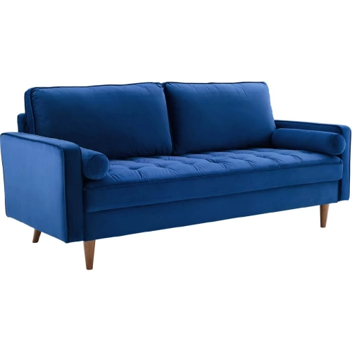 Valour Sofa in Tufted Navy Blue Velvet