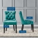 Regent Dining Chair in Tufted Teal Velvet (Set of 2)
