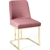 Amplify Dining Chair in Dusty Rose Velvet w/ Gold Sled Base