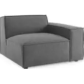 Restore Right Arm Sectional Sofa Chair in Charcoal Fabric