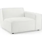 Restore Right Arm Sectional Sofa Chair in White Fabric