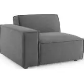 Restore Left Arm Sectional Sofa Chair in Charcoal Fabric