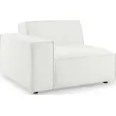 Restore Left Arm Sectional Sofa Chair in White Fabric