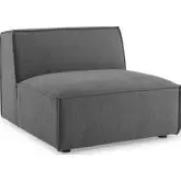 Restore Sectional Sofa Armless Chair in Charcoal Fabric