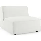 Restore Sectional Sofa Armless Chair in White Fabric