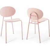 Palette Dining Chair in Pink Wood & Metal (Set of 2)