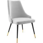 Adorn Dining Chair in Tufted Light Gray Velvet