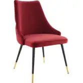 Adorn Dining Chair in Tufted Maroon Velvet