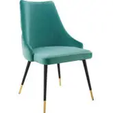 Adorn Dining Chair in Tufted Teal Velvet