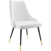 Adorn Dining Chair in Tufted White Velvet