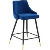 Adorn Counter Stool in Navy Blue Velvet