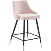 Adorn Counter Stool in Pink Velvet