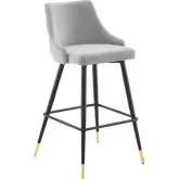 Adorn Bar Stool in Light Gray Velvet