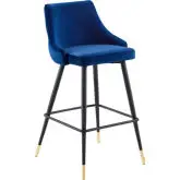 Adorn Bar Stool in Navy Blue Velvet