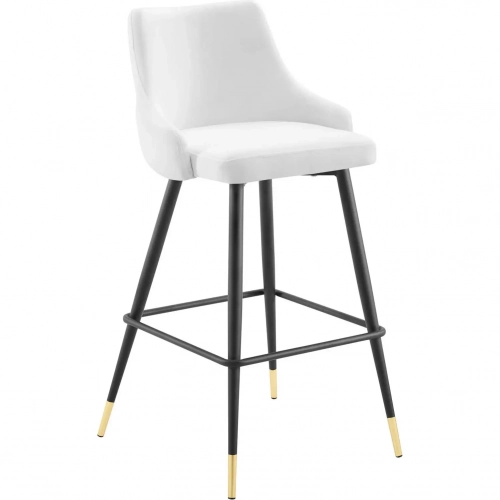 Adorn Bar Stool in White Velvet