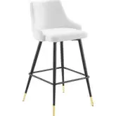 Adorn Bar Stool in White Velvet