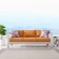 Shore Outdoor Sofa in Orange Fabric & Aluminum Frame