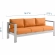 Shore Outdoor Sofa in Orange Fabric & Aluminum Frame