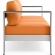 Shore Outdoor Sofa in Orange Fabric & Aluminum Frame