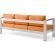 Shore Outdoor Sofa in Orange Fabric & Aluminum Frame