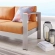 Shore Outdoor Sofa in Orange Fabric & Aluminum Frame