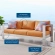 Shore Outdoor Sofa in Orange Fabric & Aluminum Frame