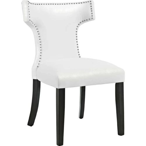 Curve Dining Chair in White Leatherette