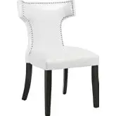 Curve Dining Chair in White Leatherette