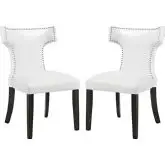 Curve Dining Chair in White Leatherette (Set of 2)