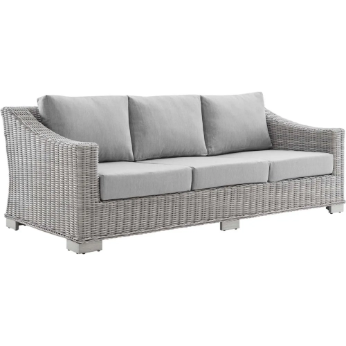 Conway Outdoor Sofa in Gray Poly Wicker & Gray Sunbrella&reg; Fabric