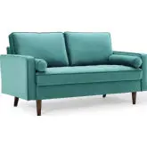 Valour Loveseat in Teal Velvet