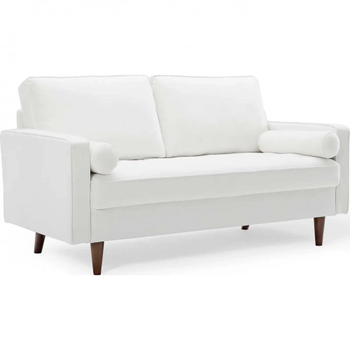 Valour Loveseat in White Velvet