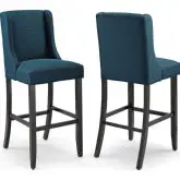 Baron Bar Stool in Azure Blue Fabric (Set of 2)