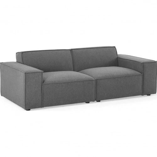 Restore 2 Piece Sectional Sofa in Charcoal Fabric