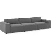 Restore 3 Piece Sectional Sofa in Charcoal Fabric