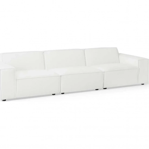 Restore 3 Piece Sectional Sofa in White Fabric