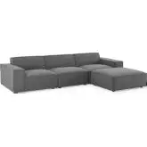 Restore 4 Piece Sectional Sofa in Charcoal Fabric