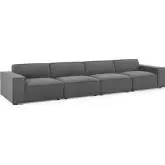 Restore 4 Piece Sectional Sofa in Charcoal Fabric