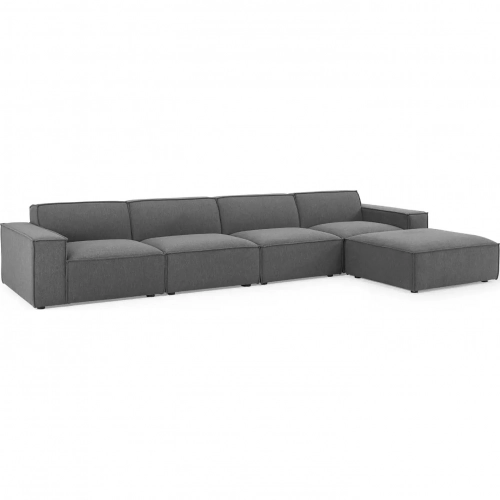 Restore 5 Piece Sectional Sofa in Charcoal Fabric