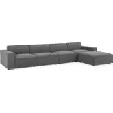 Restore 5 Piece Sectional Sofa in Charcoal Fabric