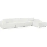 Restore 5 Piece Sectional Sofa in White Fabric