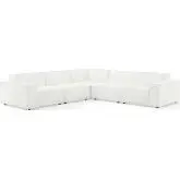 Restore 5 Piece Sectional Sofa in White Fabric